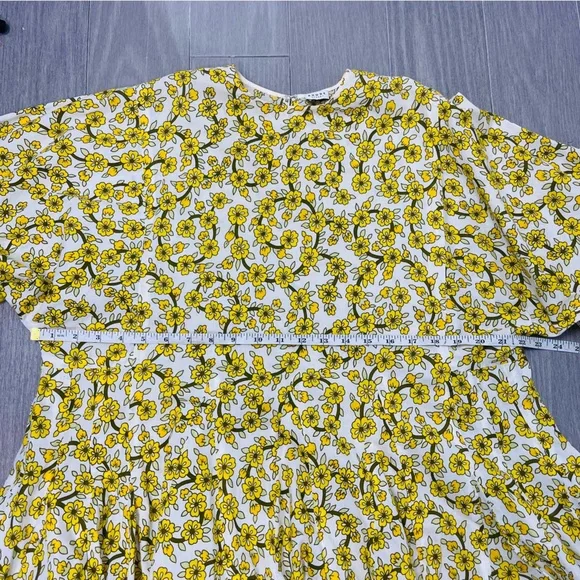 Rhode Resort Ella Yellow Floral Print Cotton Poplin Mini Dress M Boho No Belt - Picture 13 of 14